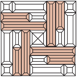 MMS 5001P 13” x 13” Peach Glue Chip & Clear Beveled Glass Kit