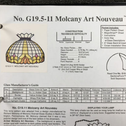 Worden G19.5-11 Molcany Art Nouveau Lamp Pattern - Image 2