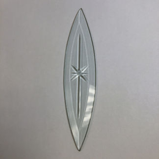 Small Engraved Elongated Oval Bevel Glass 1 7/8" x 8 3/8"