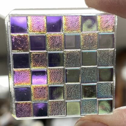 Dichroic Checkered Square 37mm Jewel - HSC37-01 Frosted - Image 4