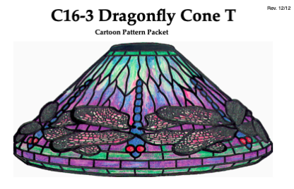Worden C16-3 Dragonfly Cone Lamp Pattern