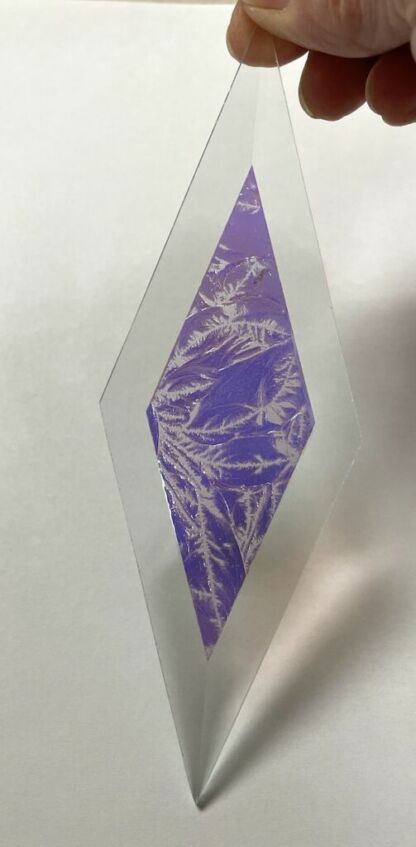 A Dichroic Diamond Bevel Glass 2" x 6" Glue Chip DP200