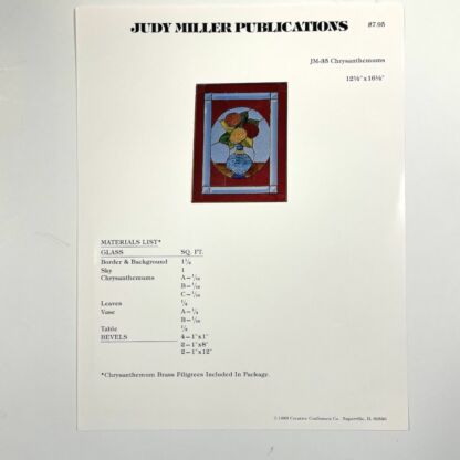 Judy Miller Pattern Chrysanthemums with Brass Filigrees JM-35 - Image 3