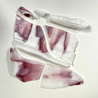 Vintage White/Pink Drapery Glass Misc. Pieces