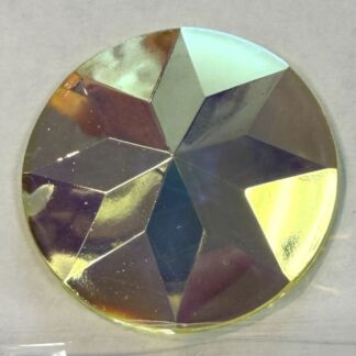 Dichroic 50mm Jewel FBT50-313 Star Facet Round - Vaseline Yellow Base