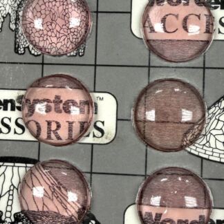 Six pink crackled marbles on a game-board background, with labels reading 'No. 25 - Pink' and 'Jewels Made in Germany'